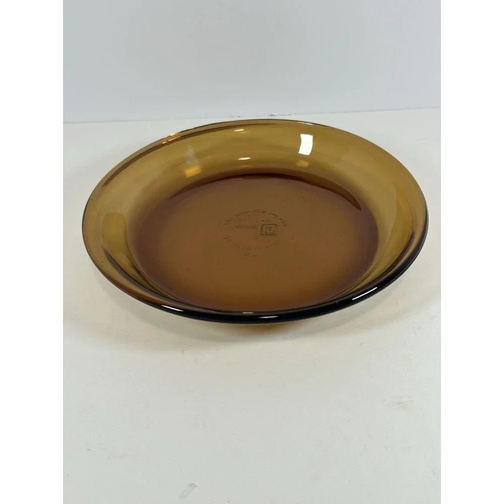 Vintage Anchor‎ Hocking Pie Plate Pan Amber 460 USA  9